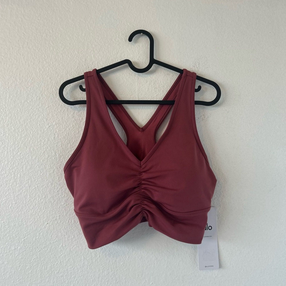 Alo Yoga Wild Thing Sports Bra In Mars Clay Size L - Picture 4 of 7